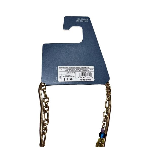 Universal Thread Women's Mixed Asymmetrical Irregular Beaded Layered Chain 17.5" - Picture 4 of 4